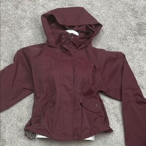 Raincoat Cropped Maroon Champion Jacket Size 2XL